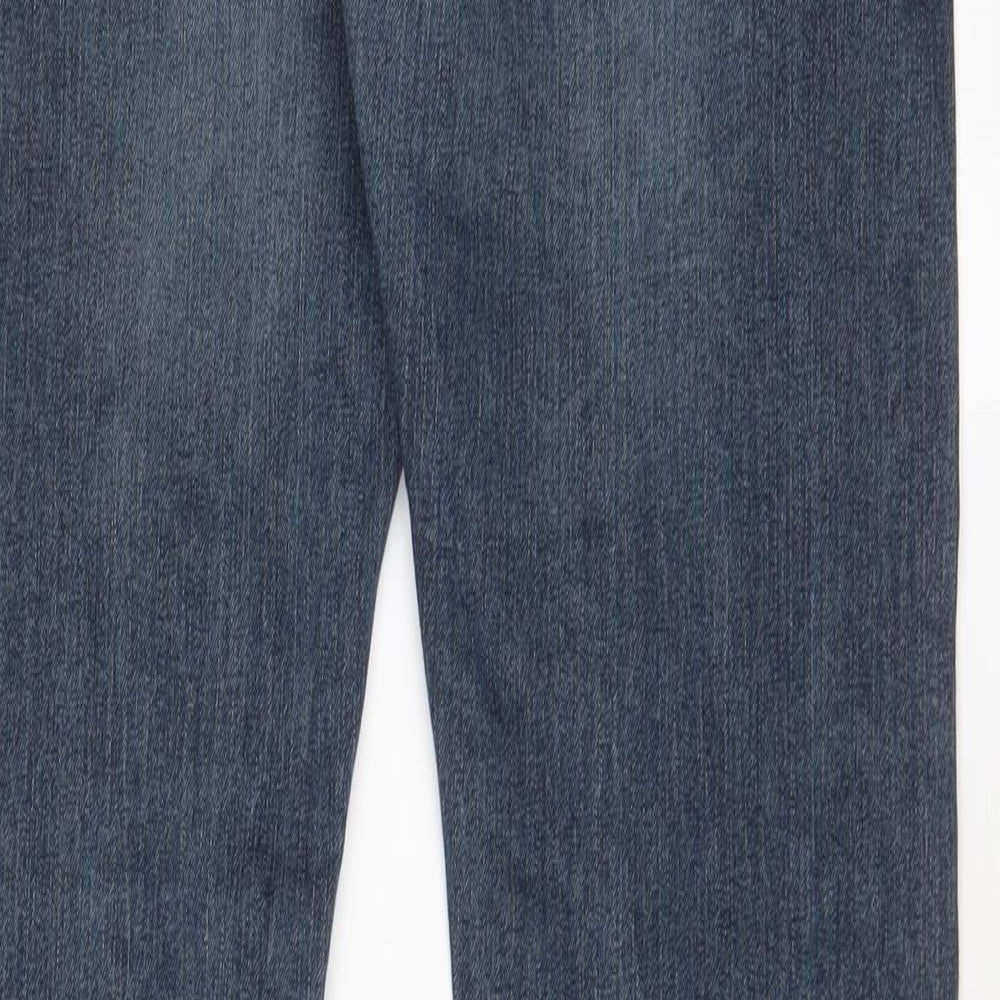 H&M Mens Blue Cotton Straight Jeans Size 34 in L32 in Slim Button