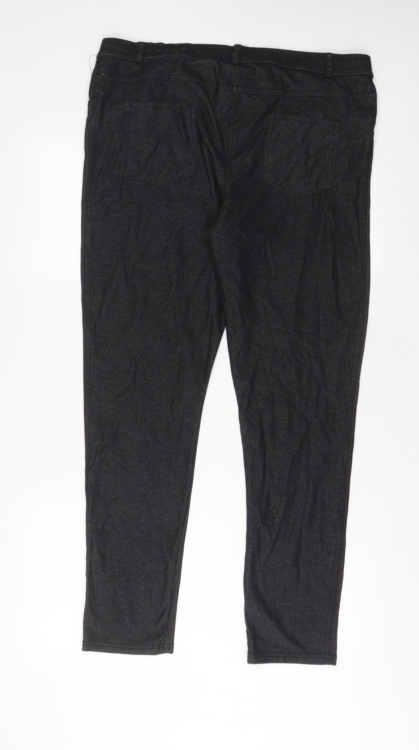 Select Womens Black Floral Cotton Jegging Jeans Size 18 L29 in Regular - Embroidered