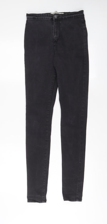 Denim & Co. Womens Grey Cotton Skinny Jeans Size 10 L31 in Regular Zip