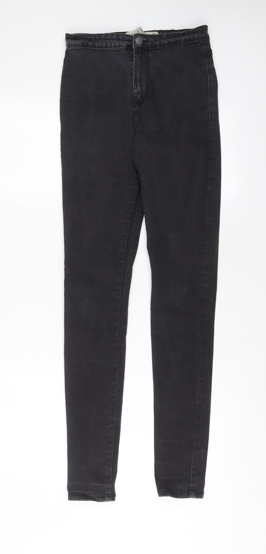 Denim & Co. Womens Grey Cotton Skinny Jeans Size 10 L31 in Regular Zip