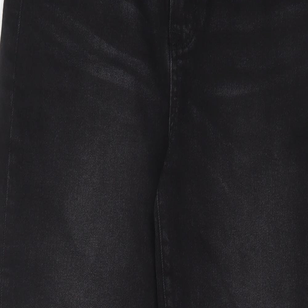 Pep&Co Womens Black Cotton Straight Jeans Size 12 L28 in Regular Zip