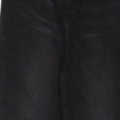 Pep&Co Womens Black Cotton Straight Jeans Size 12 L28 in Regular Zip