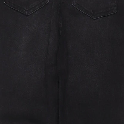 Pep&Co Womens Black Cotton Straight Jeans Size 12 L28 in Regular Zip