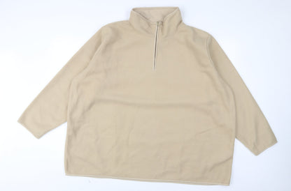 Naeville Womens Beige Polyester Pullover Sweatshirt Size 30 Zip - 1/2 Zip