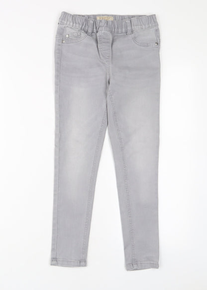 NEXT Girls Grey Cotton Jegging Jeans Size 9 Years L23 in Regular Pullover