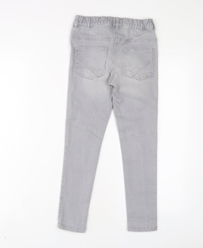 NEXT Girls Grey Cotton Jegging Jeans Size 9 Years L23 in Regular Pullover