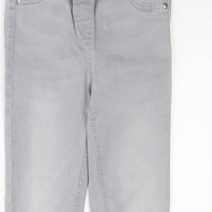 NEXT Girls Grey Cotton Jegging Jeans Size 9 Years L23 in Regular Pullover