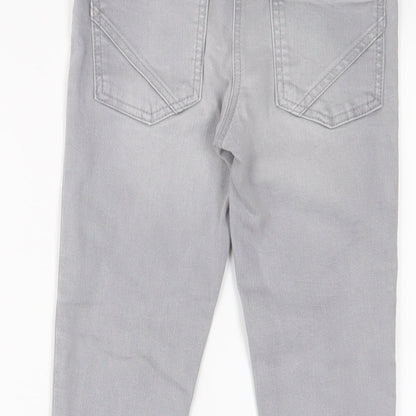 NEXT Girls Grey Cotton Jegging Jeans Size 9 Years L23 in Regular Pullover
