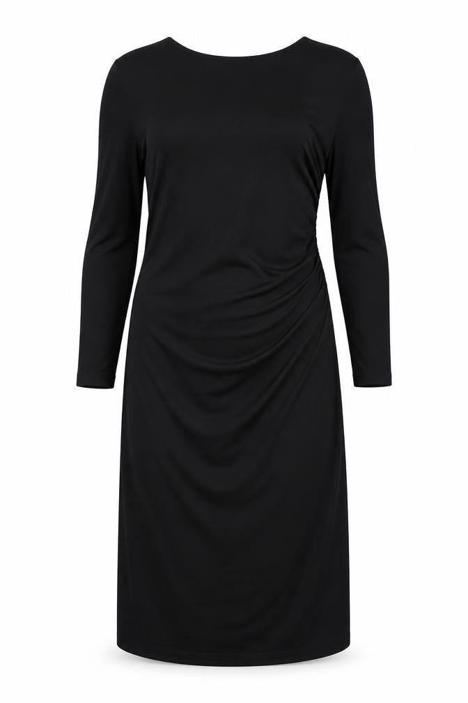 Marks and Spencer Womens Black Polyester A-Line Size 16 Crew Neck Pullover - Petite