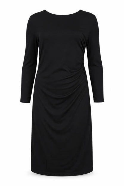 Marks and Spencer Womens Black Polyester A-Line Size 16 Crew Neck Pullover - Petite