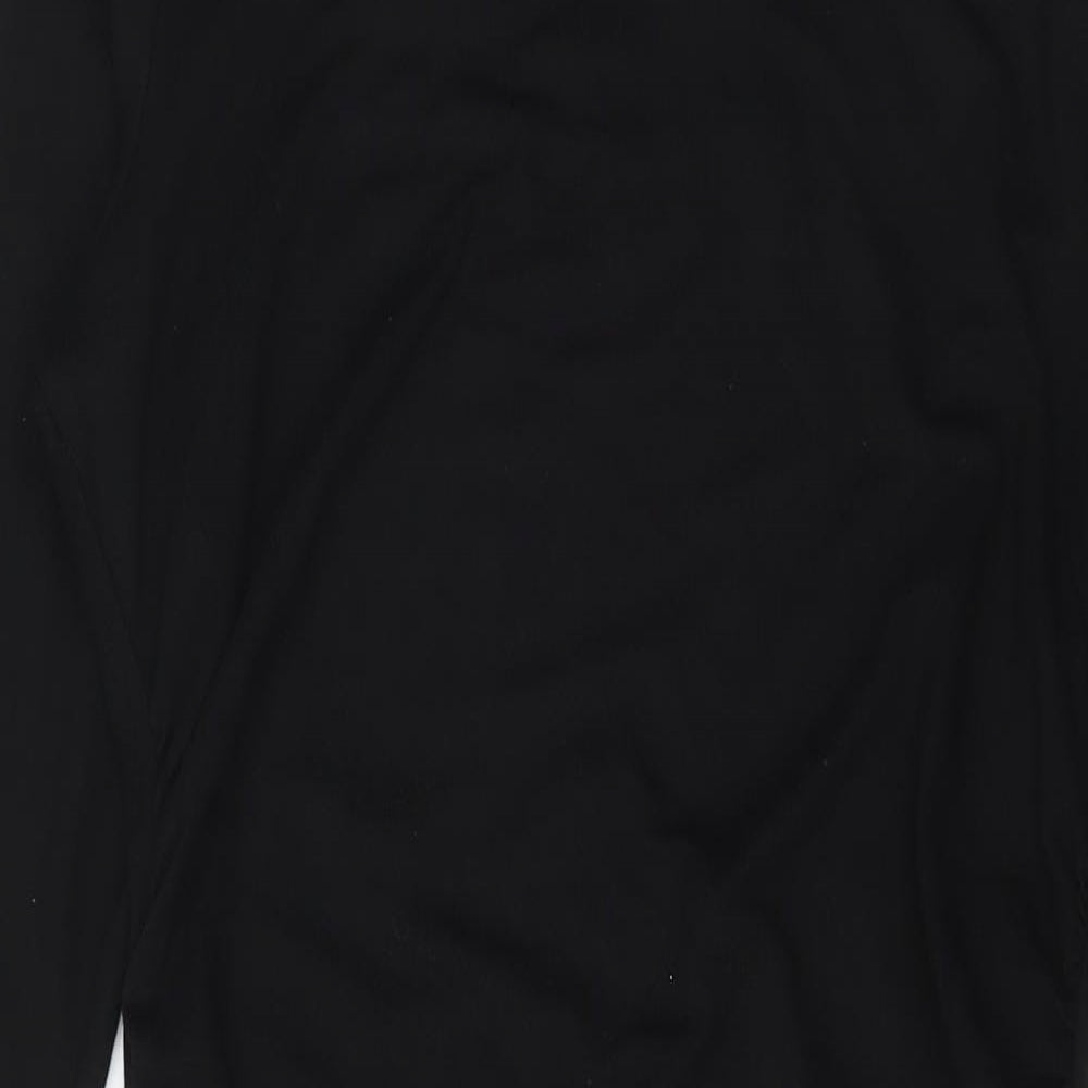 Marks and Spencer Womens Black Polyester A-Line Size 16 Crew Neck Pullover - Petite