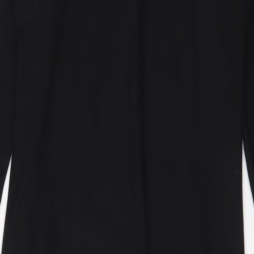 Marks and Spencer Womens Black Polyester A-Line Size 16 Crew Neck Pullover - Petite