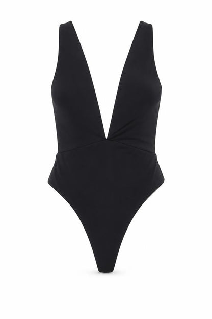 Womens UK Size 8 PRETTYLITTLETHING One-Piece Black Bodysuit