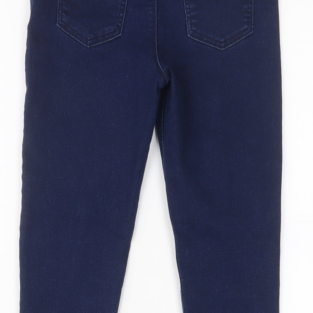 Matalan Girls Blue Cotton Jegging Jeans Size 9 Years L21.5 in Regular Pullover