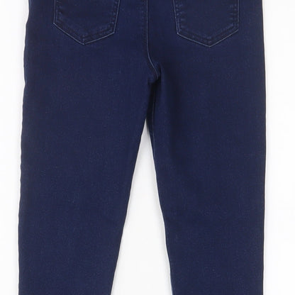 Matalan Girls Blue Cotton Jegging Jeans Size 9 Years L21.5 in Regular Pullover