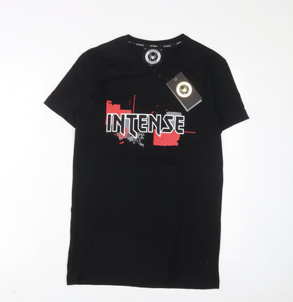 Mens UK Size S Intense Black  T-Shirt