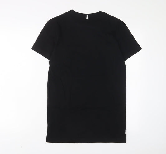 Mens UK Size S Intense Black  T-Shirt