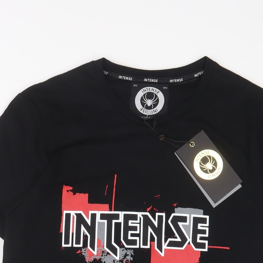 Mens UK Size S Intense Black  T-Shirt