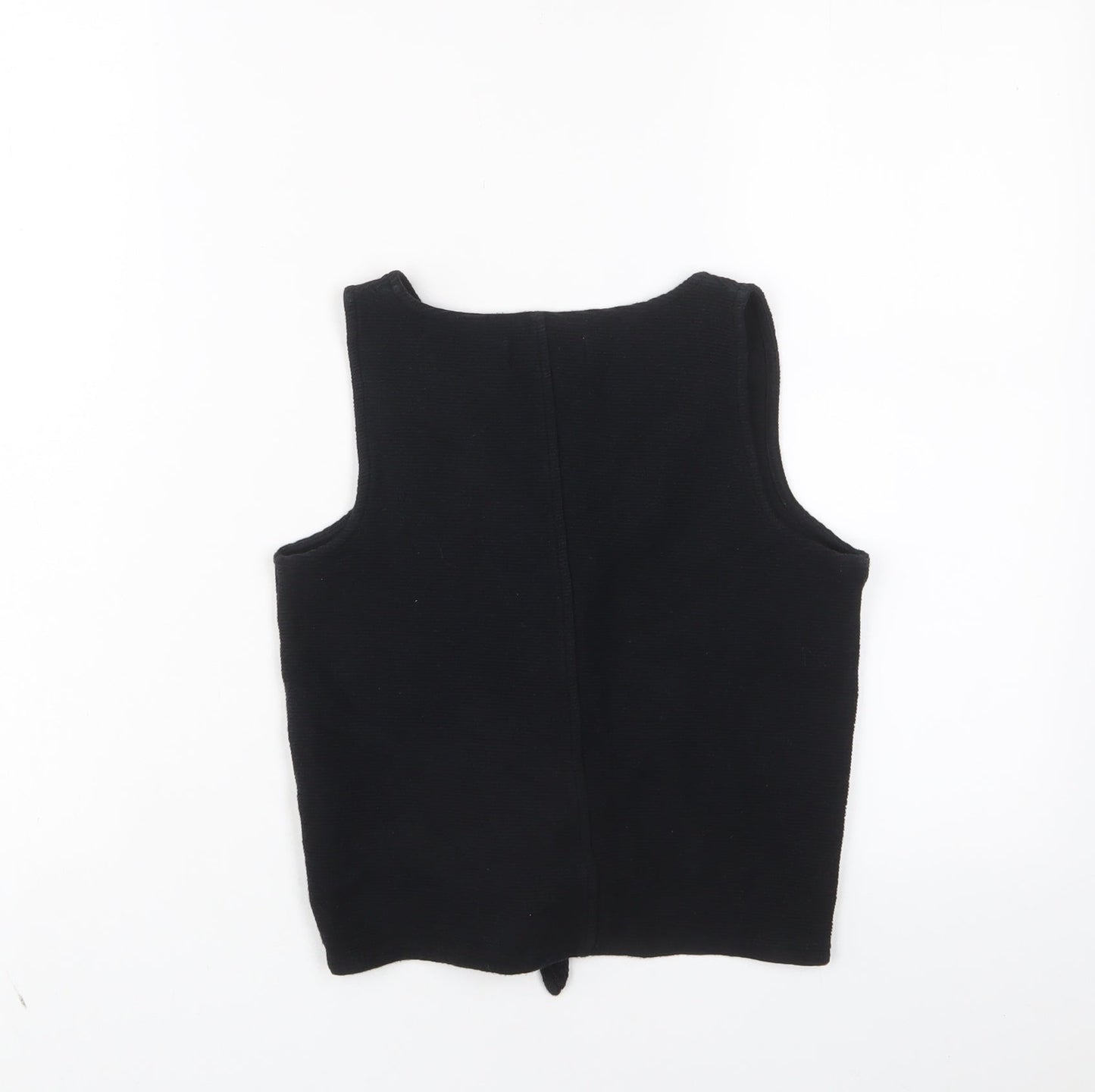 Texture & Thread Womens Black Cotton Cropped Tank Size 2XS V-Neck