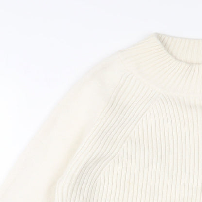 M&Co Womens Beige High Neck Viscose Pullover Jumper Size 14 - Beaded