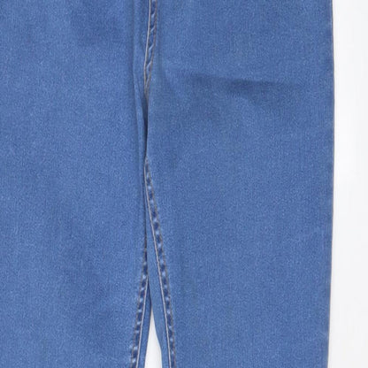 New Look Womens Blue Cotton Skinny Jeans Size 14 L29 in Regular Zip