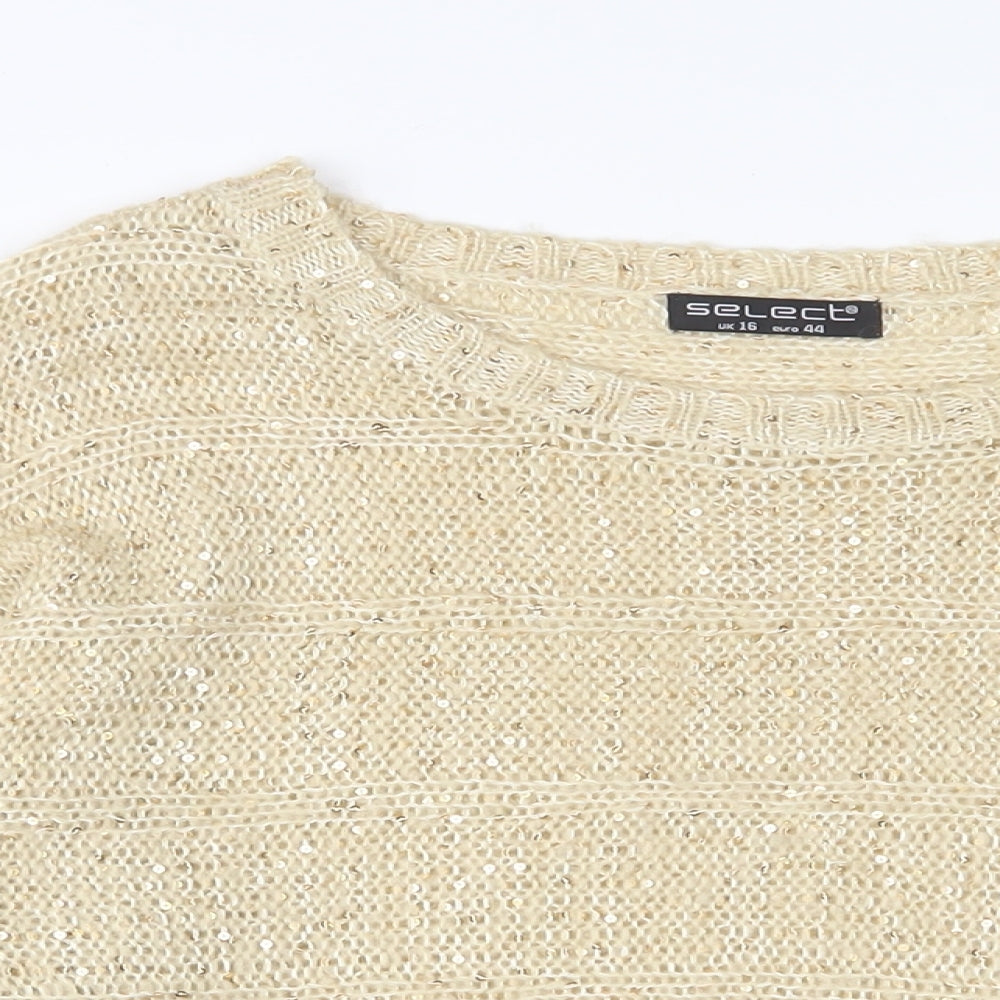 Womens UK Size 16 Select Gold Pullover Jumper