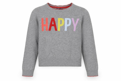 Gap Girls Grey Crew Neck Cotton Pullover Jumper Size 13 Years Pullover - Happy