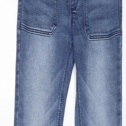 TAPE A L'OEIL Boys Blue Cotton Tapered Jeans Size 9 Months L22 in Regular Drawstring