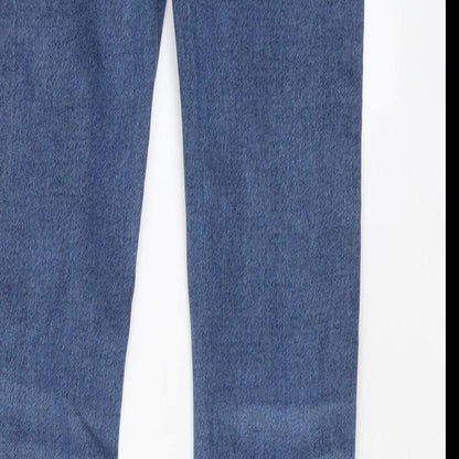 TAPE A L'OEIL Boys Blue Cotton Tapered Jeans Size 9 Months L22 in Regular Drawstring