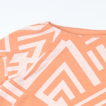 Street One Womens Orange Geometric Polyester Pullover Sweatshirt Size 16 Pullover