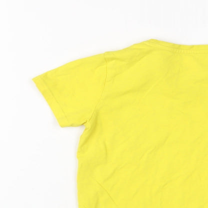 Dunnes Stores Boys Yellow Cotton Basic T-Shirt Size 9 Years Crew Neck Pullover - Skate park