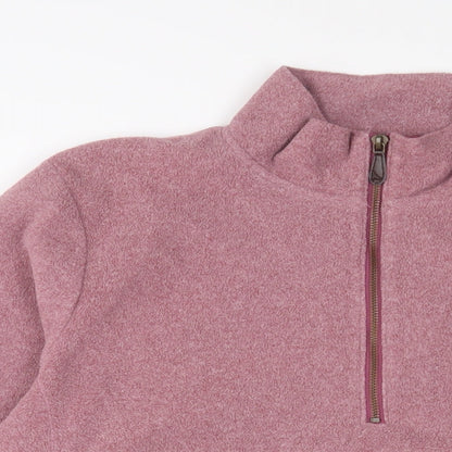 Hawkshead Womens Purple Polyester Pullover Sweatshirt Size 16 Zip - Logo, Embroidered