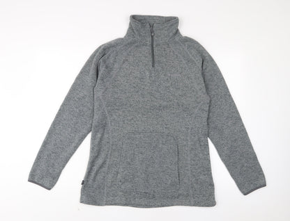 Mountain Life Womens Grey Polyester Pullover Sweatshirt Size 16 Zip
