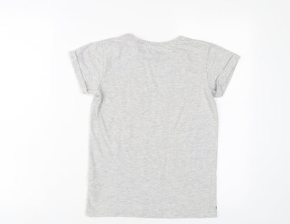 NEXT Boys Grey Cotton Basic T-Shirt Size 9 Years Crew Neck Pullover