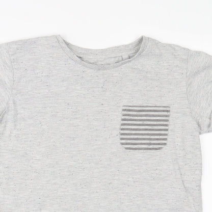 NEXT Boys Grey Cotton Basic T-Shirt Size 9 Years Crew Neck Pullover