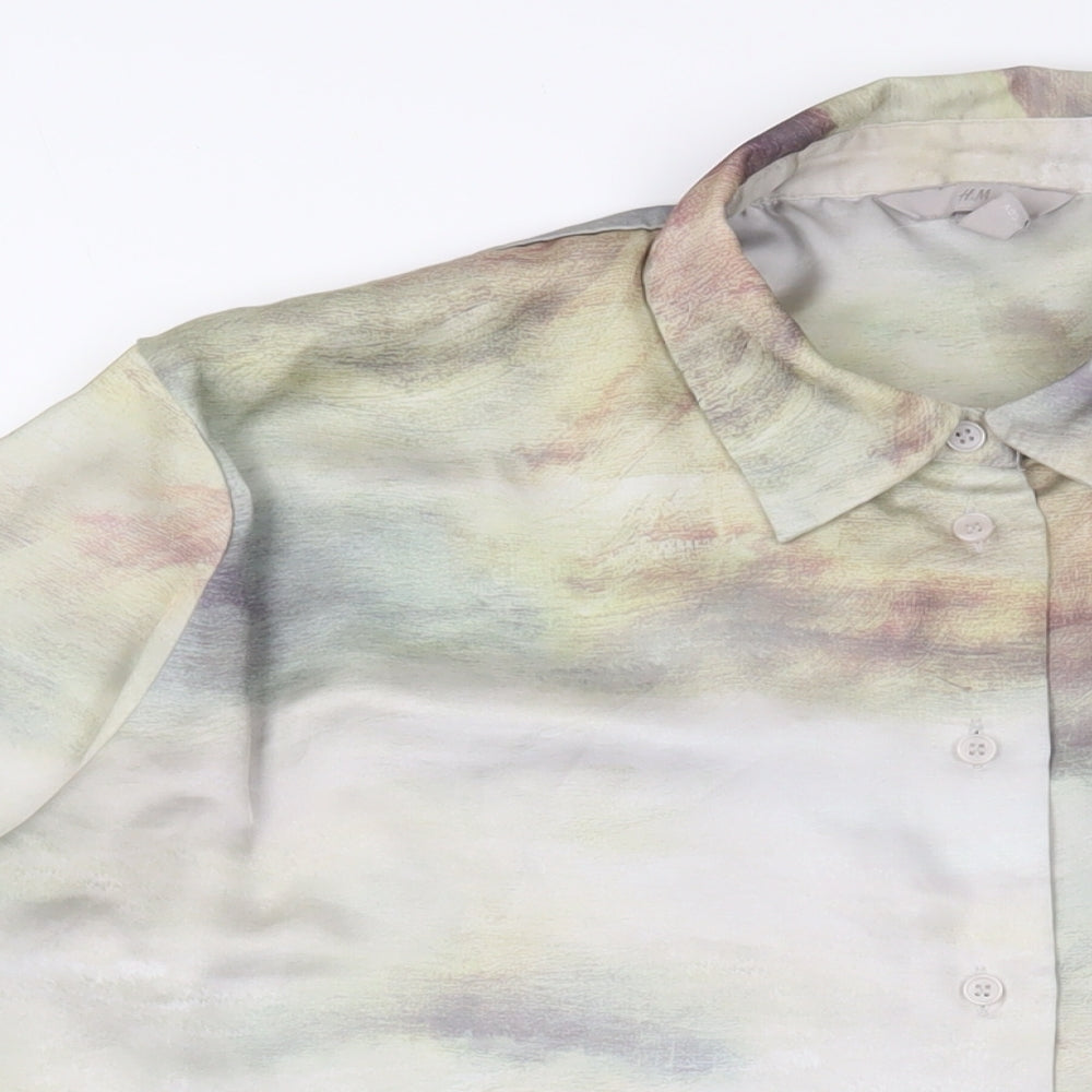 Womens UK Size L H&M Multicoloured Basic Button-Up