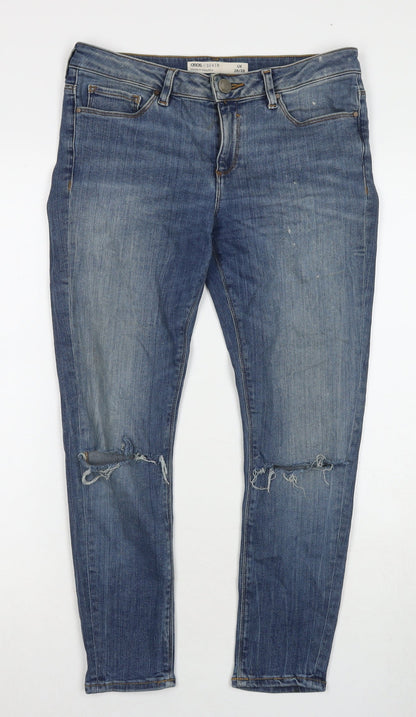 ASOS Womens Blue Cotton Straight Jeans Size 28 in L28 in Regular Zip