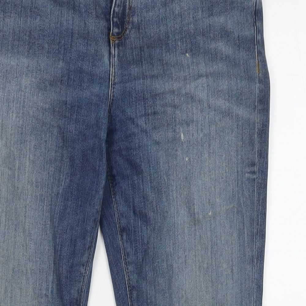 ASOS Womens Blue Cotton Straight Jeans Size 28 in L28 in Regular Zip