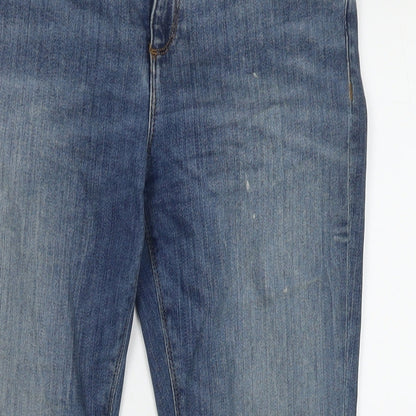 ASOS Womens Blue Cotton Straight Jeans Size 28 in L28 in Regular Zip