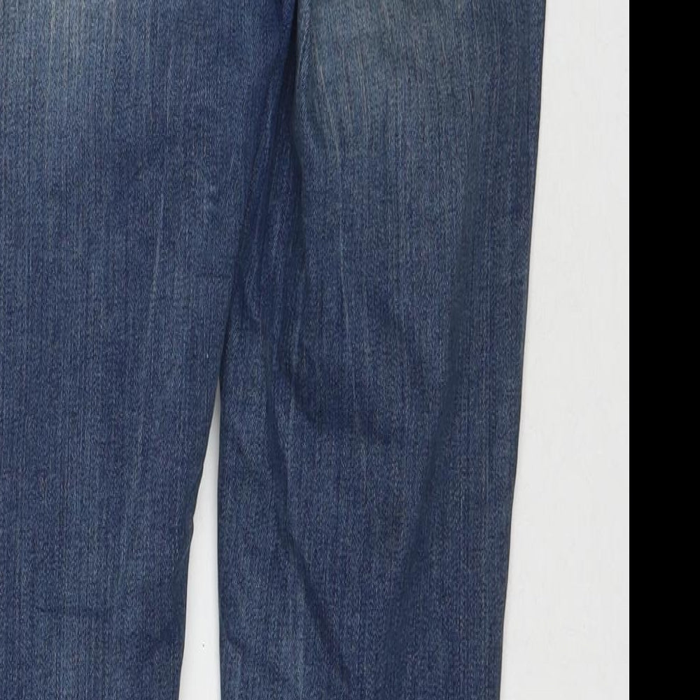 ASOS Womens Blue Cotton Straight Jeans Size 28 in L28 in Regular Zip