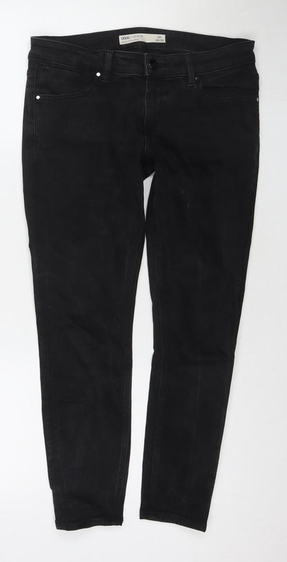 ASOS Womens Black Cotton Skinny Jeans Size 28 in L28 in Regular Zip