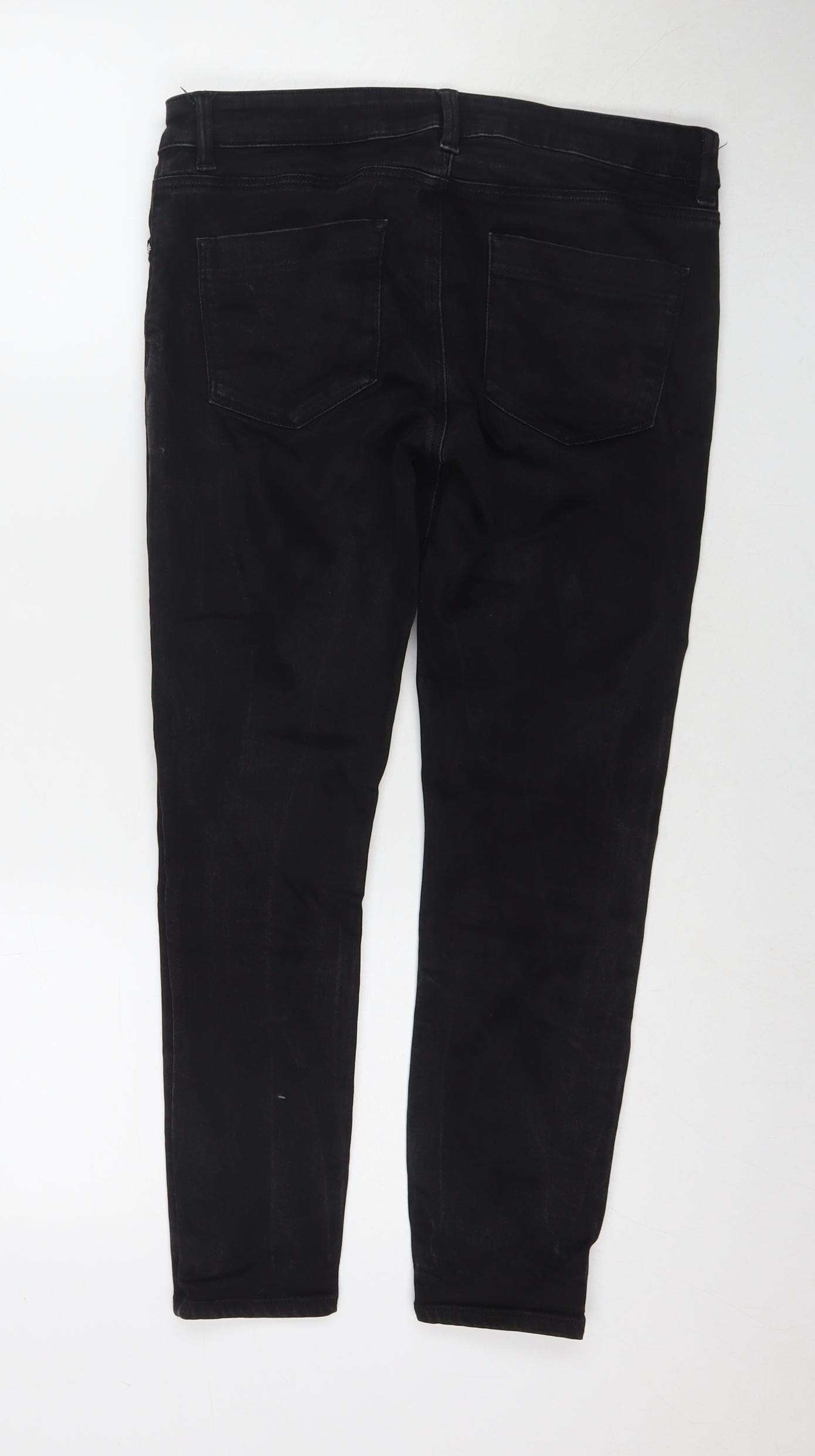 ASOS Womens Black Cotton Skinny Jeans Size 28 in L28 in Regular Zip
