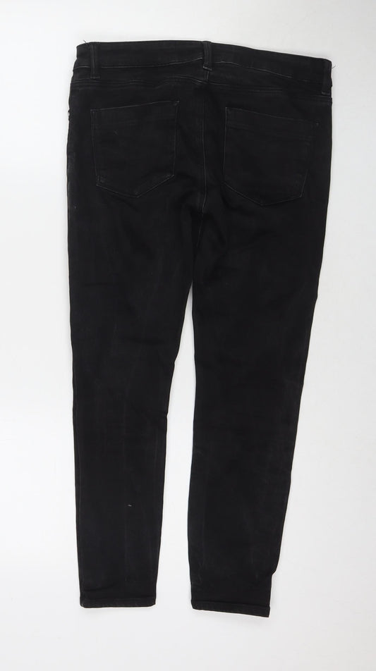 ASOS Womens Black Cotton Skinny Jeans Size 28 in L28 in Regular Zip