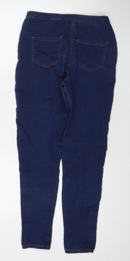 PARISIAN SIGNATURE Womens Blue Cotton Skinny Jeans Size 12 L28 in Regular Zip