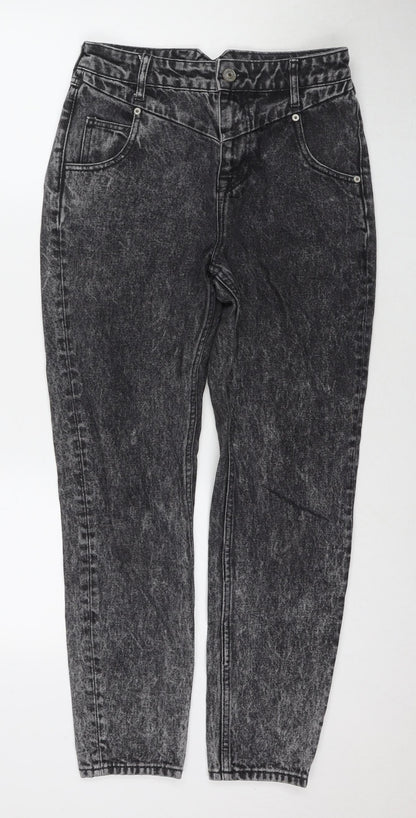 River Island Womens Grey Cotton Straight Jeans Size 8 L27 in Regular Zip