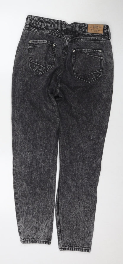 River Island Womens Grey Cotton Straight Jeans Size 8 L27 in Regular Zip