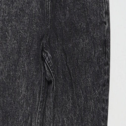 River Island Womens Grey Cotton Straight Jeans Size 8 L27 in Regular Zip