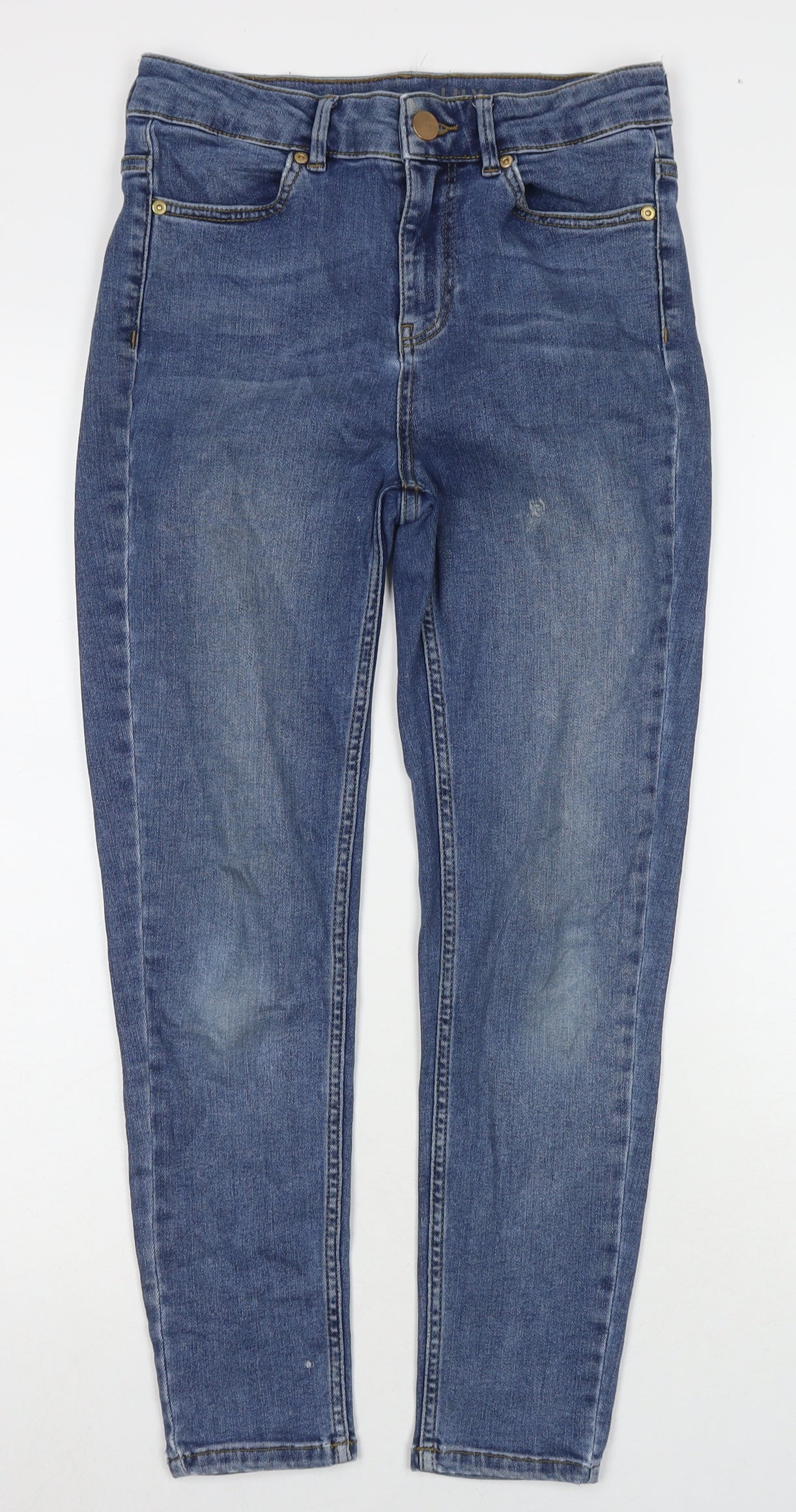 Oasis Womens Blue Cotton Skinny Jeans Size 10 L27 in Regular Zip