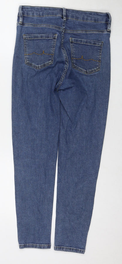 Oasis Womens Blue Cotton Skinny Jeans Size 10 L27 in Regular Zip