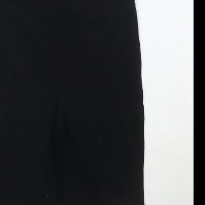 River Island Womens Black Cotton Basic Shorts Size 8 L6 in Regular Zip - Compression Leggings Shorts